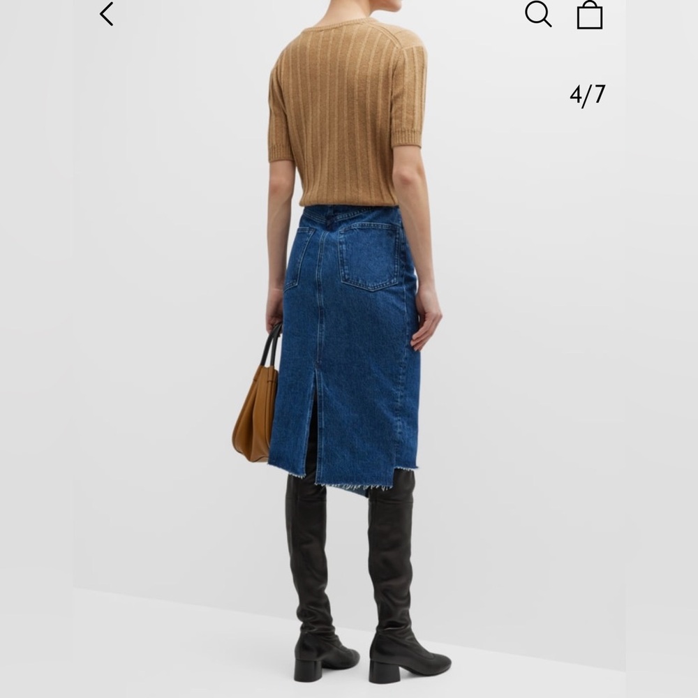 NWT Rag & Bone Sukato Denim Skirt Featuring a Frayed Step Hem Size 31 - Picture 5 of 16